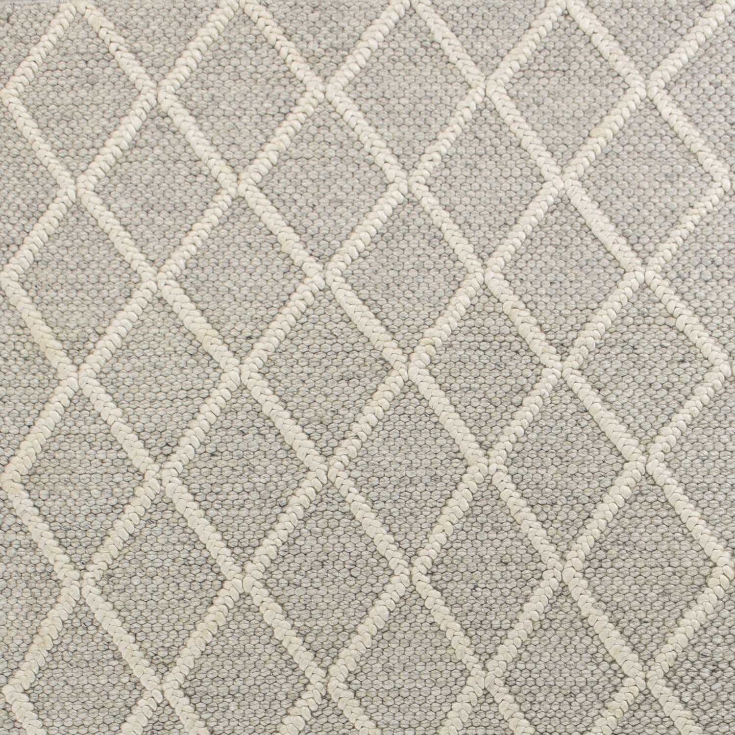 Exquisite Grey Diamond Pattern Area Rug - Premium 100% New Zealand Wool for Contemporary Modern Home Decor