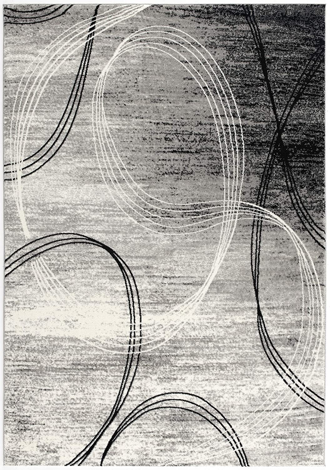 Exquisite Gray Abstract Power Loom Area Runner Rug - Infuse Your Space with Enduring Elegance and Timeless Style