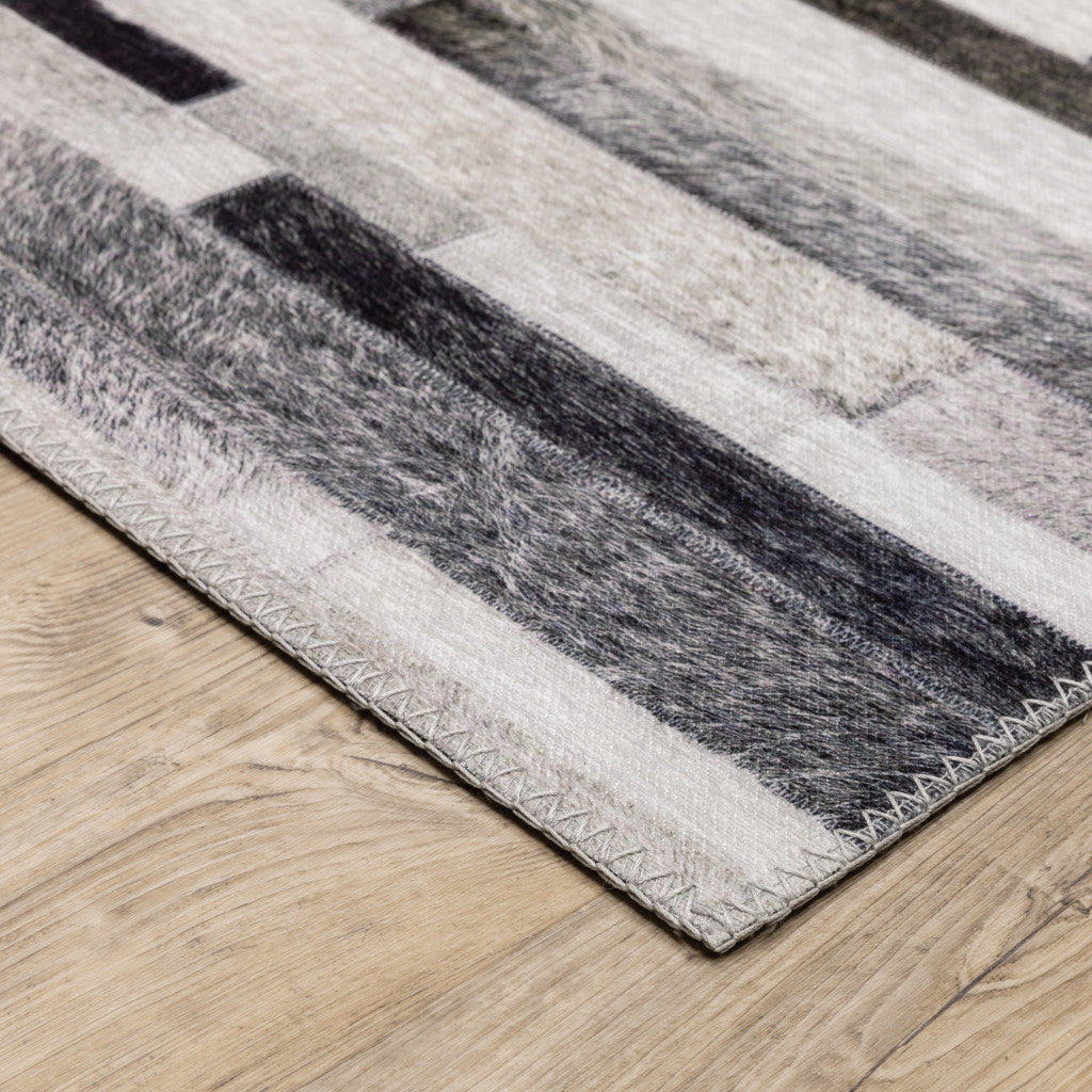 Stylish Geometric Area Rug Runner with Gray, Brown, and Ivory Design - Stain Resistant, Ideal for Homes