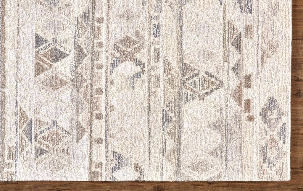 Stylish Geometric Hand-Tufted Wool Area Rug in Beige, Ivory, and Gray to Enhance Your Room's Decor Instantly