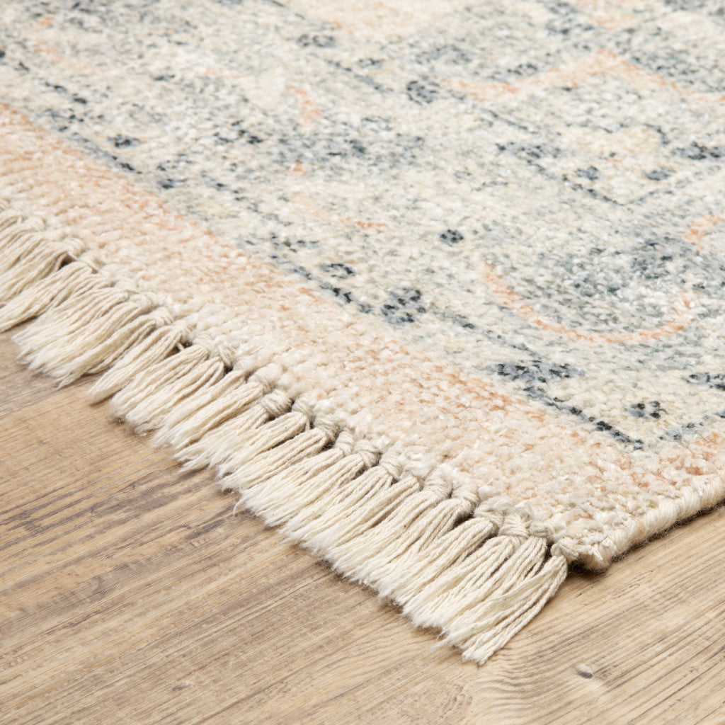 Stain-Resistant Artisan Hand Loomed Beige and Grey Area Rug