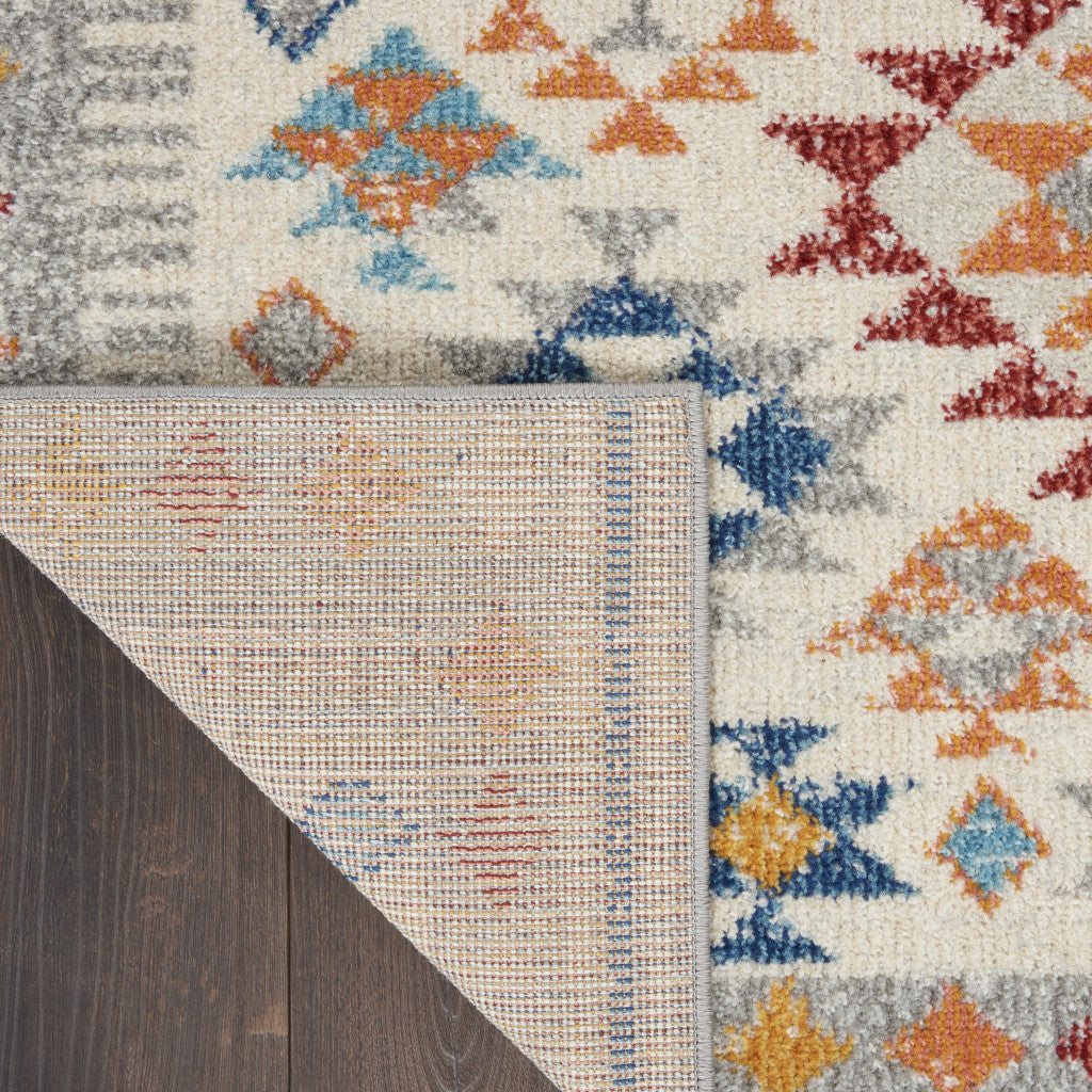 Stylish Gray and Ivory Geometric Dhurrie Area Rug - Enhance Your Living Space with Elegant Warmth!