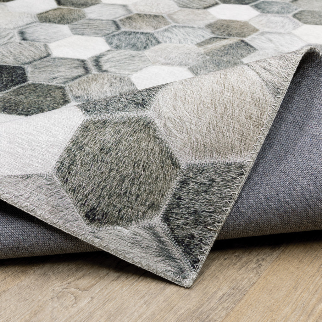 Stylish and Stain-Resistant Geometric Gray, Ivory, Charcoal, Brown, and Tan Indoor Area Rug Runner - Ideal for Spaces with Kids and Pets