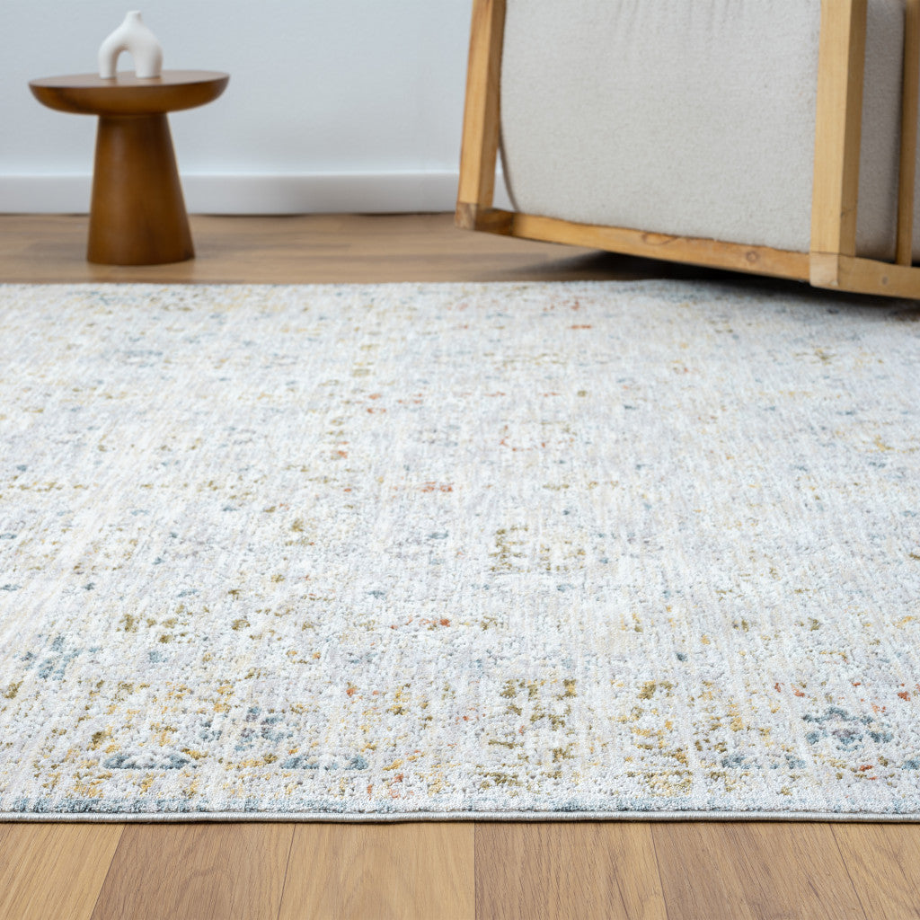 Stylish Gray and Blue Floral Distressed Area Runner Rug for Room Decor