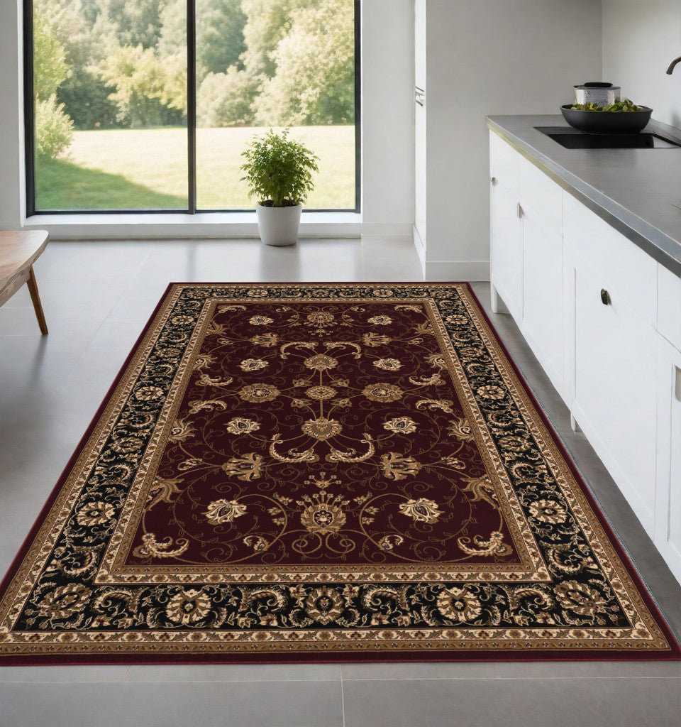 Stylish Red and Black Oriental Runner Rug for Warm and Inviting Home Decor