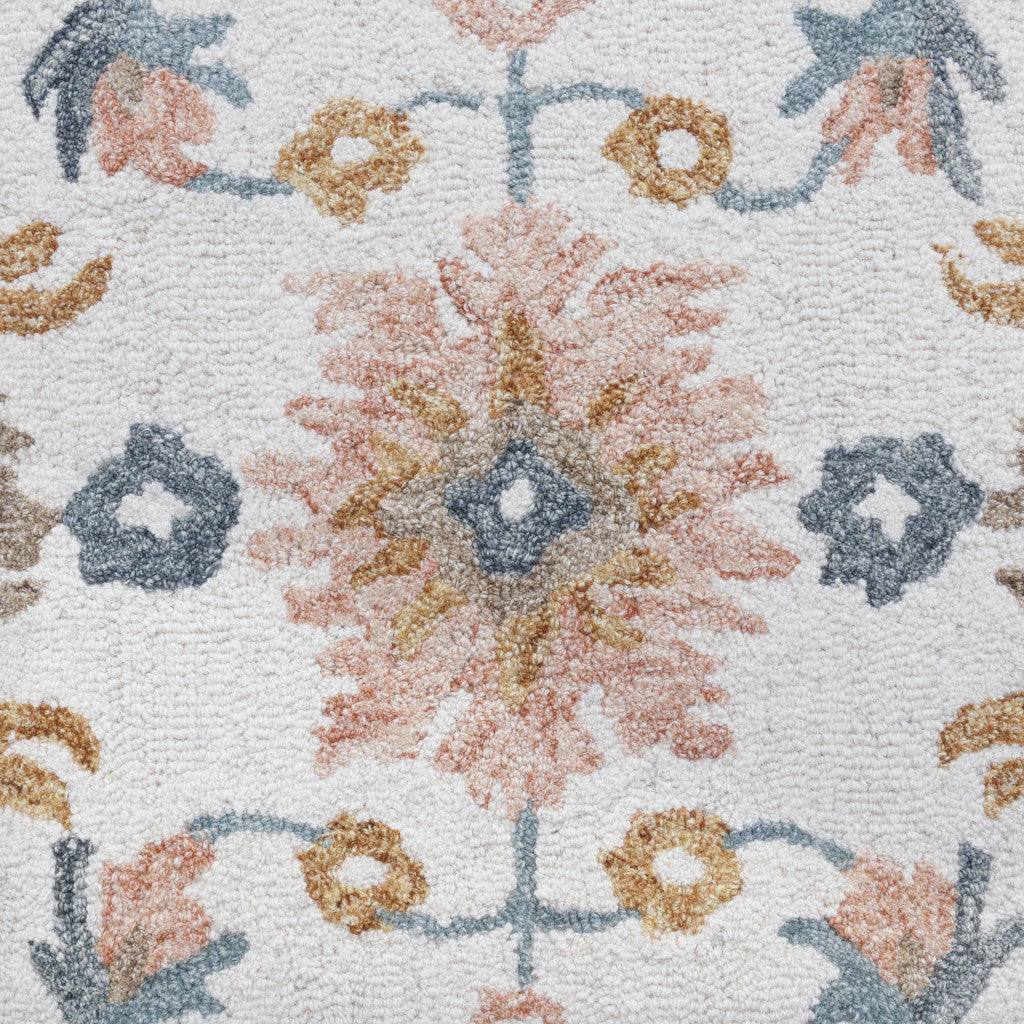 Exquisite Hand-Tufted Blue and Ivory Floral Area Rug for Your Space