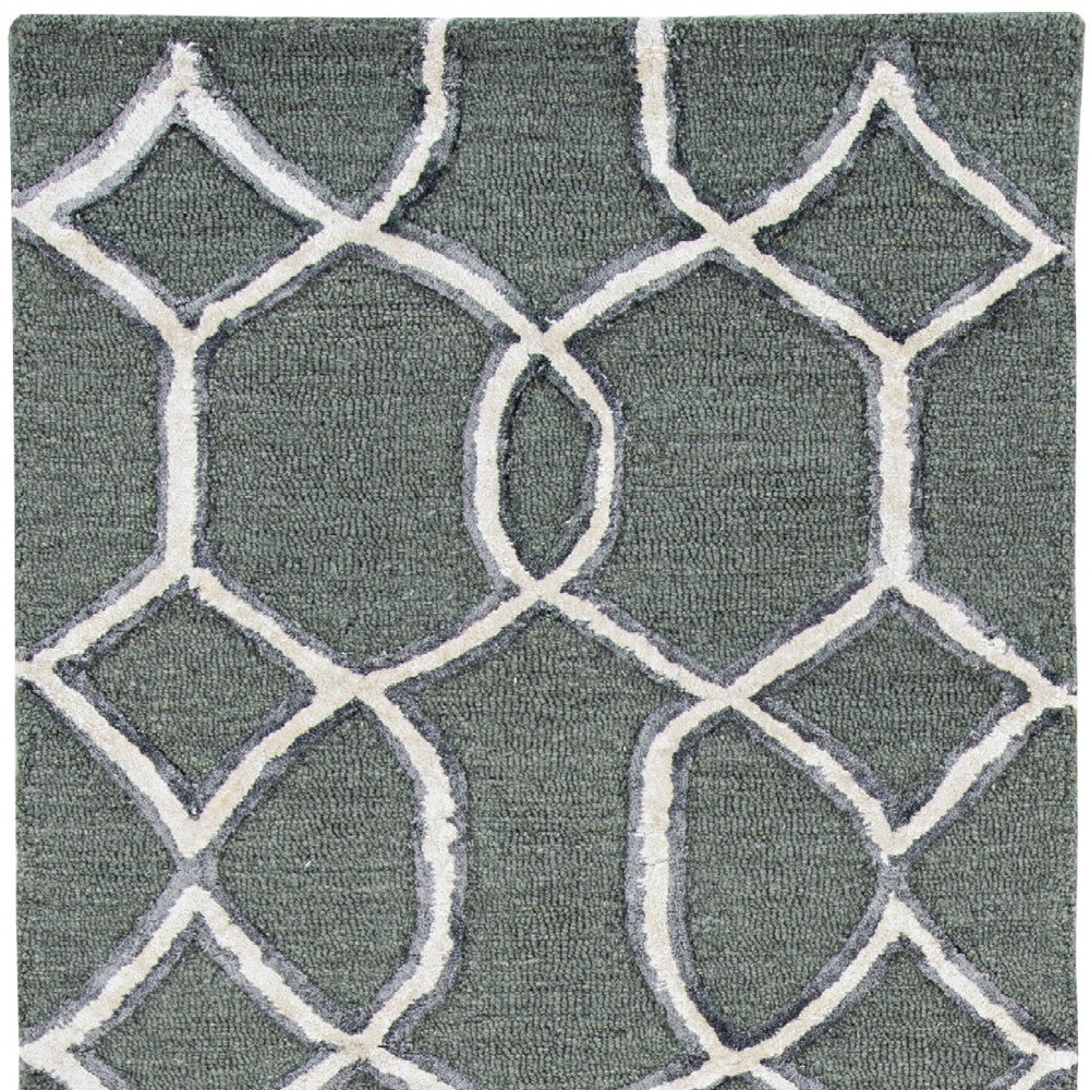 Exquisite Gray and Ivory Wool Moroccan Hand-Tufted Area Rug for Adding Warmth and Style to Your Living Space