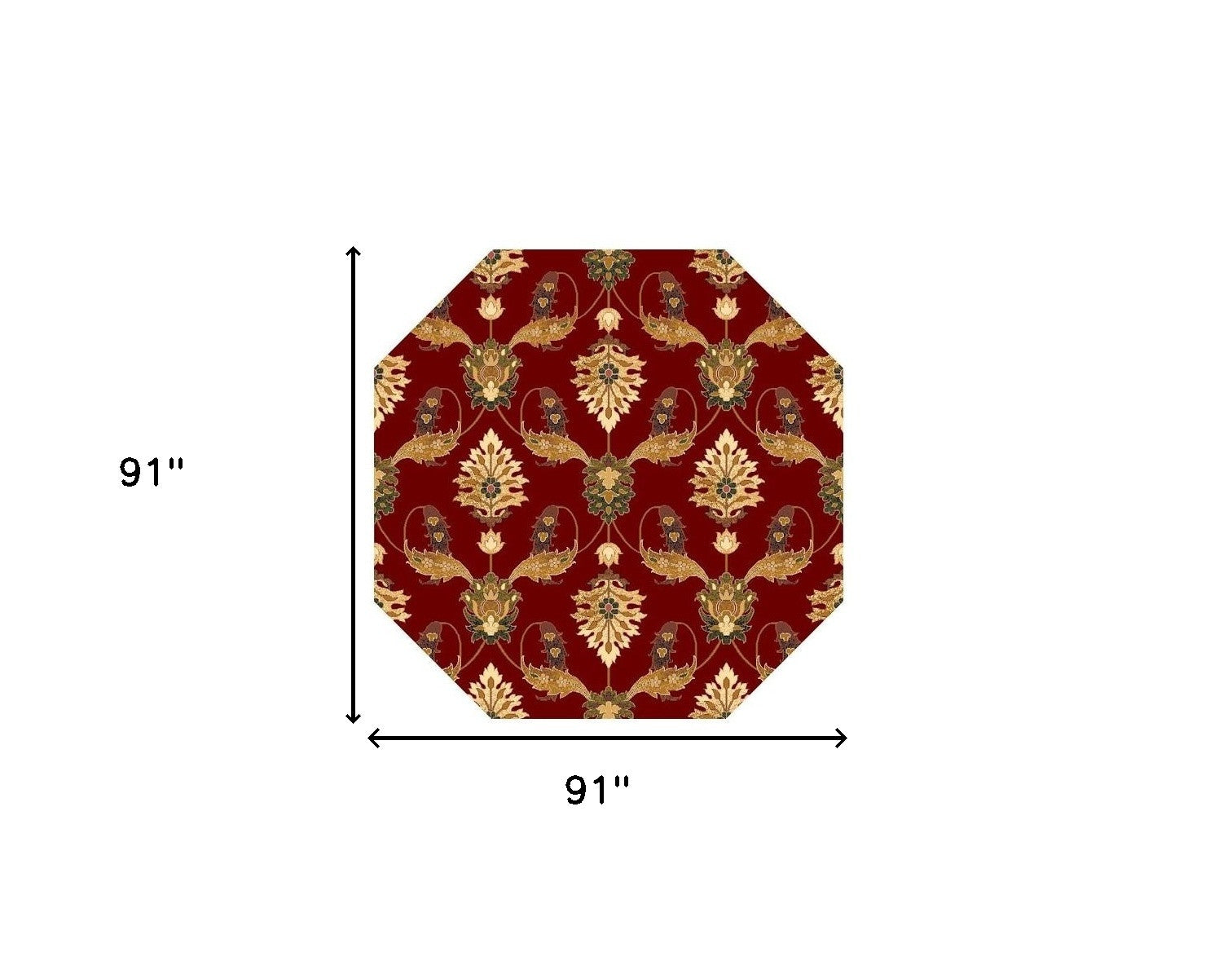 Exquisite Red Polypropylene Area Rug - 9x13 Soft Floor Covering for Traditional Style and Warmth in Any Room Setting