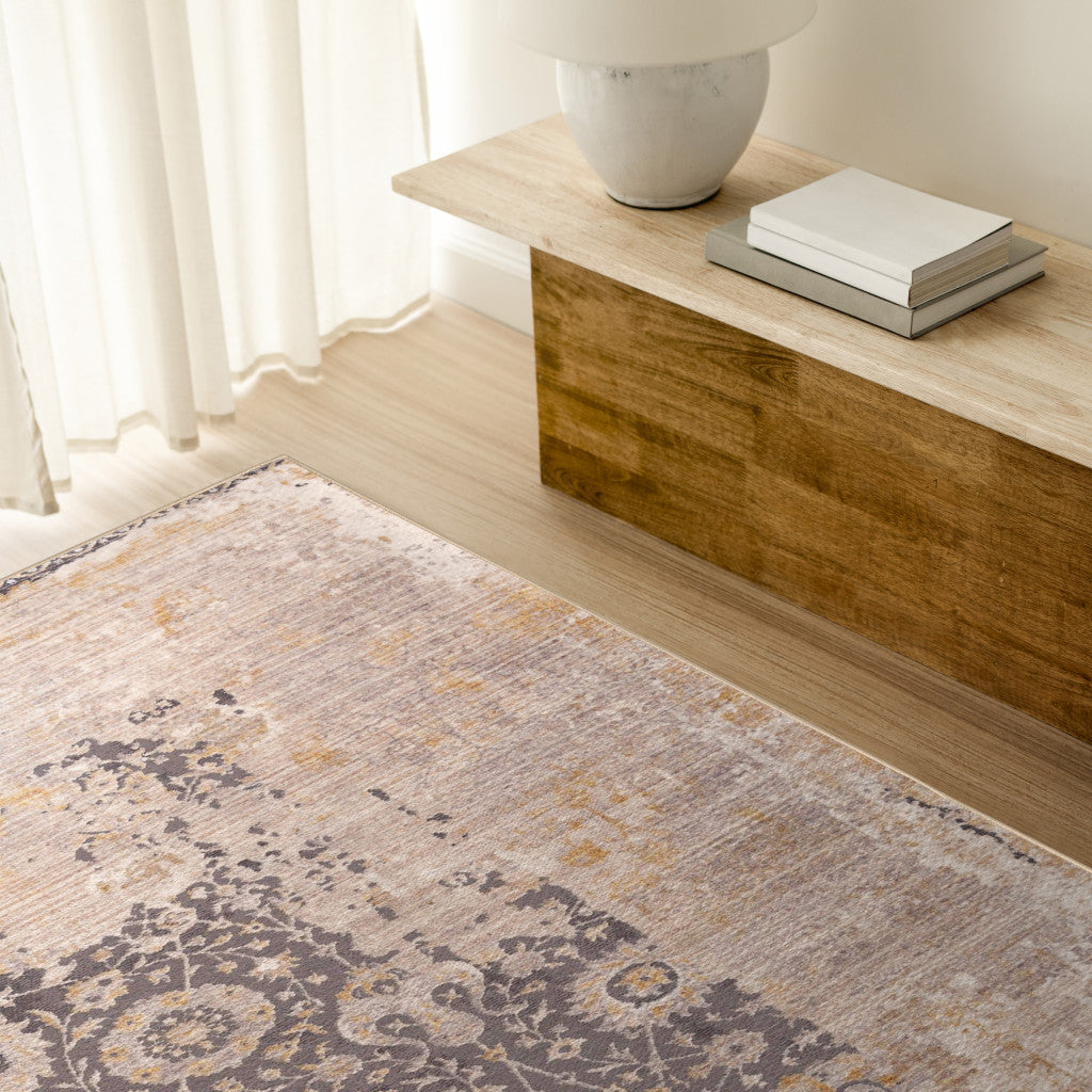 Exquisite Gray and Ivory Oriental Style Power Loom Runner Rug - Ideal Decor for Fashionable Living Spaces and Hallways