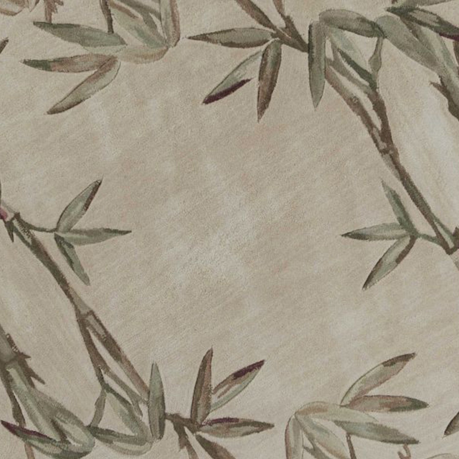 Exquisite Hand - Tufted Wool Area Rug with Floral Modern Design and Elegant Ivory Bamboo Border for Home Decor