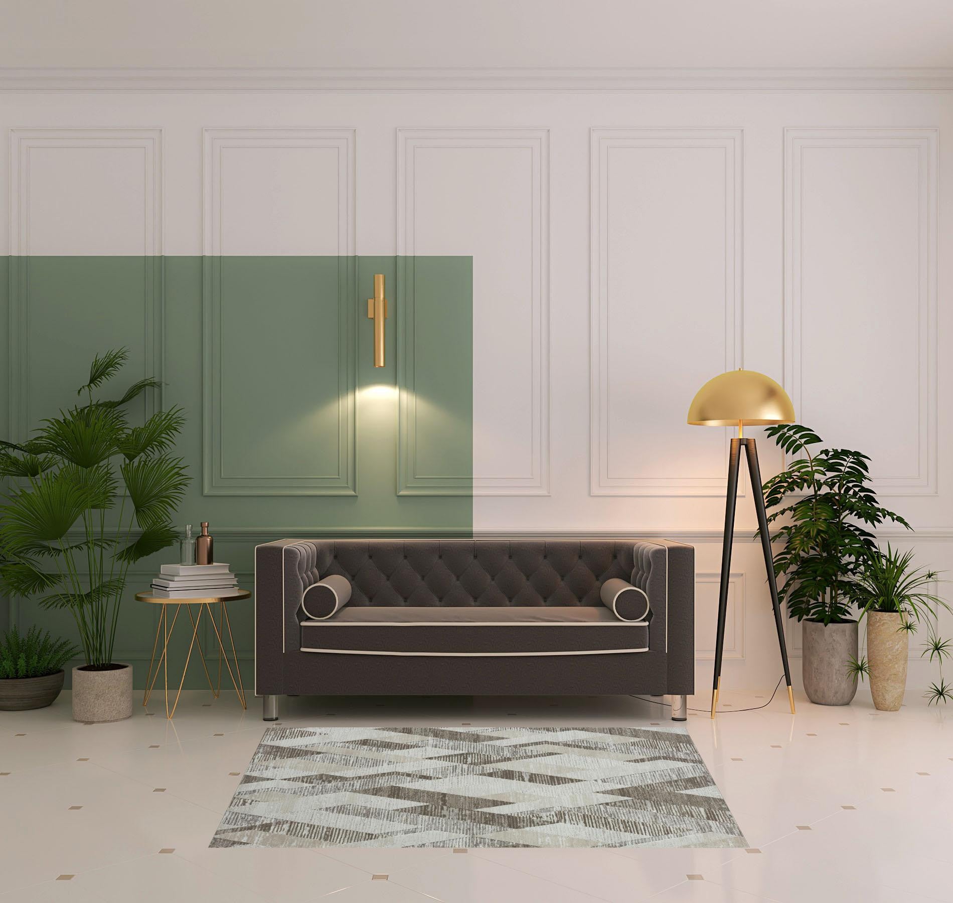 Stylish and Warm Geometric Gray Runner Area Rug for Elegant Home Decor Enhancement