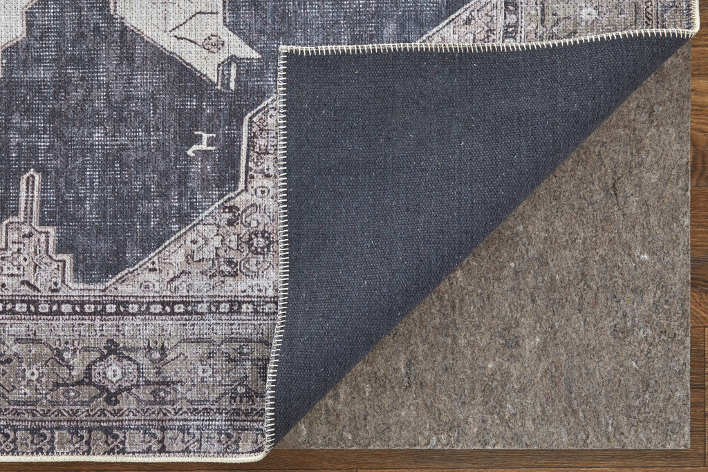 Stylish Washable Oriental Area Rug - Gray Taupe & Ivory for Elegant Space Decor