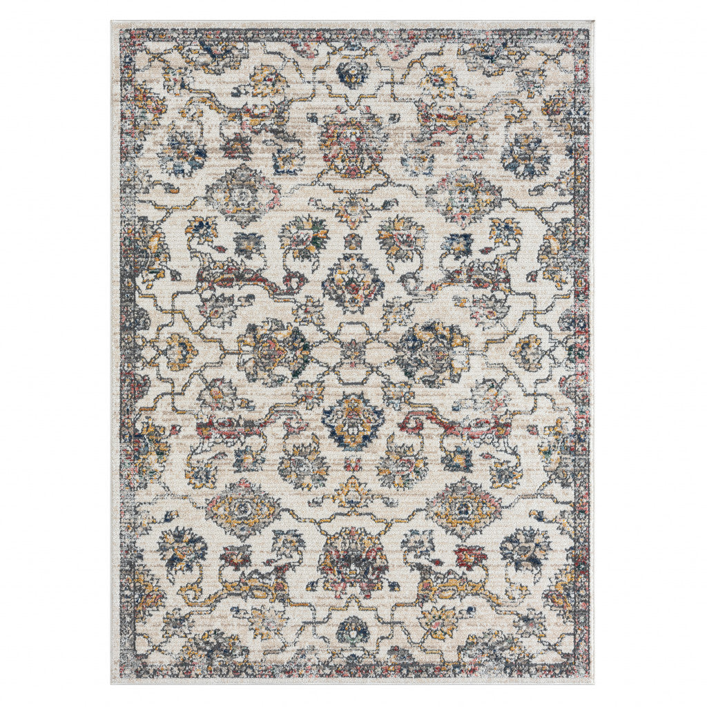 Stylish Gray Floral Design Area Rug for Living Room Decor, Expertly Crafted in Turkey with 0.9 H