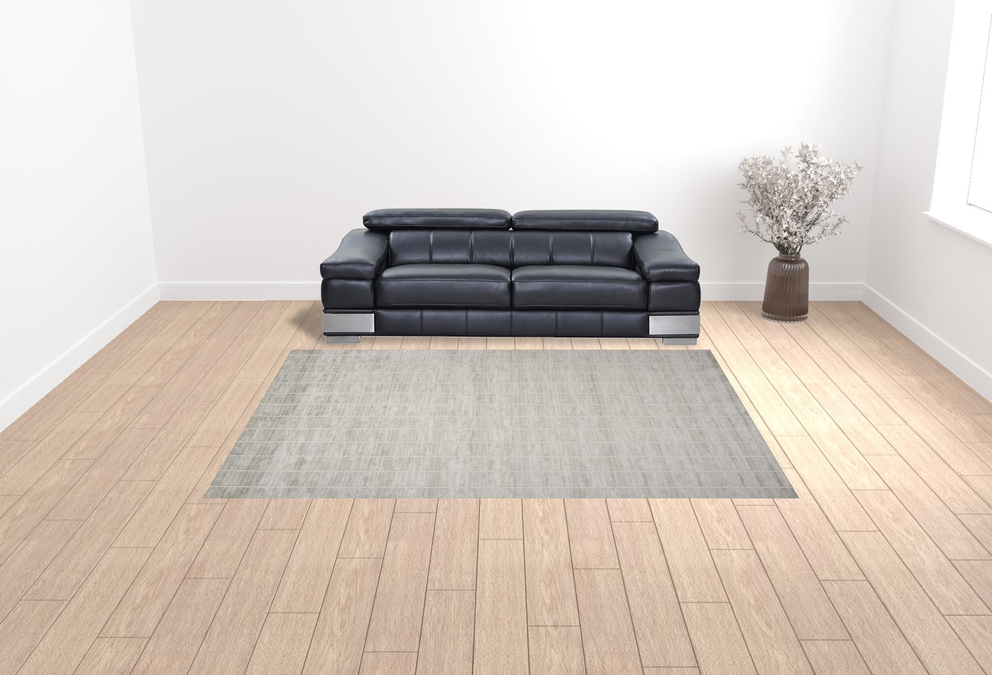 Stylish and Elegant 9-Foot by 12-Foot Gray Geometric Modern Area Rug for Contemporary Living Spaces