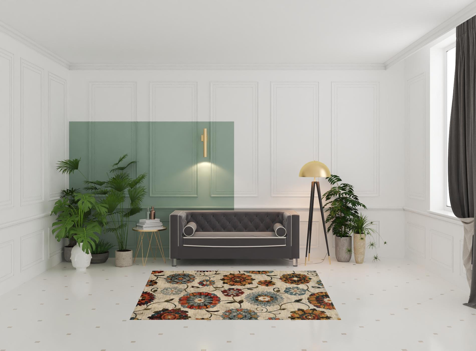 Stylish Orange and Ivory Floral Power Loom Area Runner Rug - Stain Resistant and Cozy for Indoor Spaces