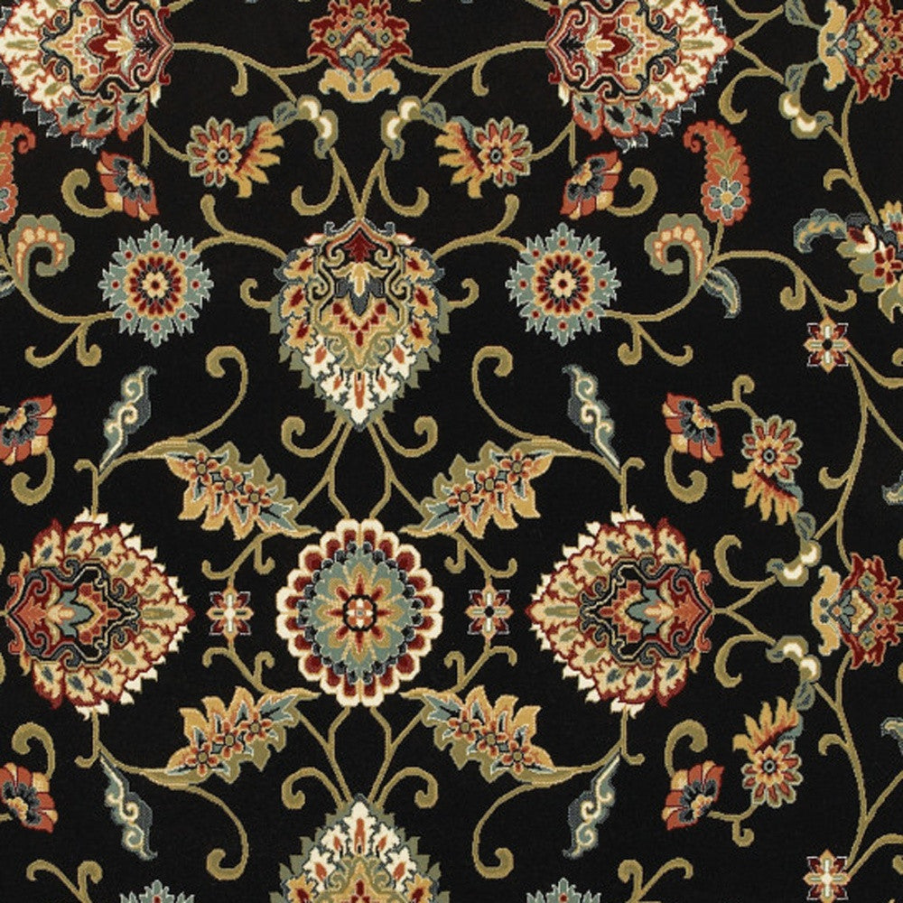 Stain-Resistant Floral Power Loom Area Runner Rug with Vibrant Design, Ideal for Spaces with Kids and Pets