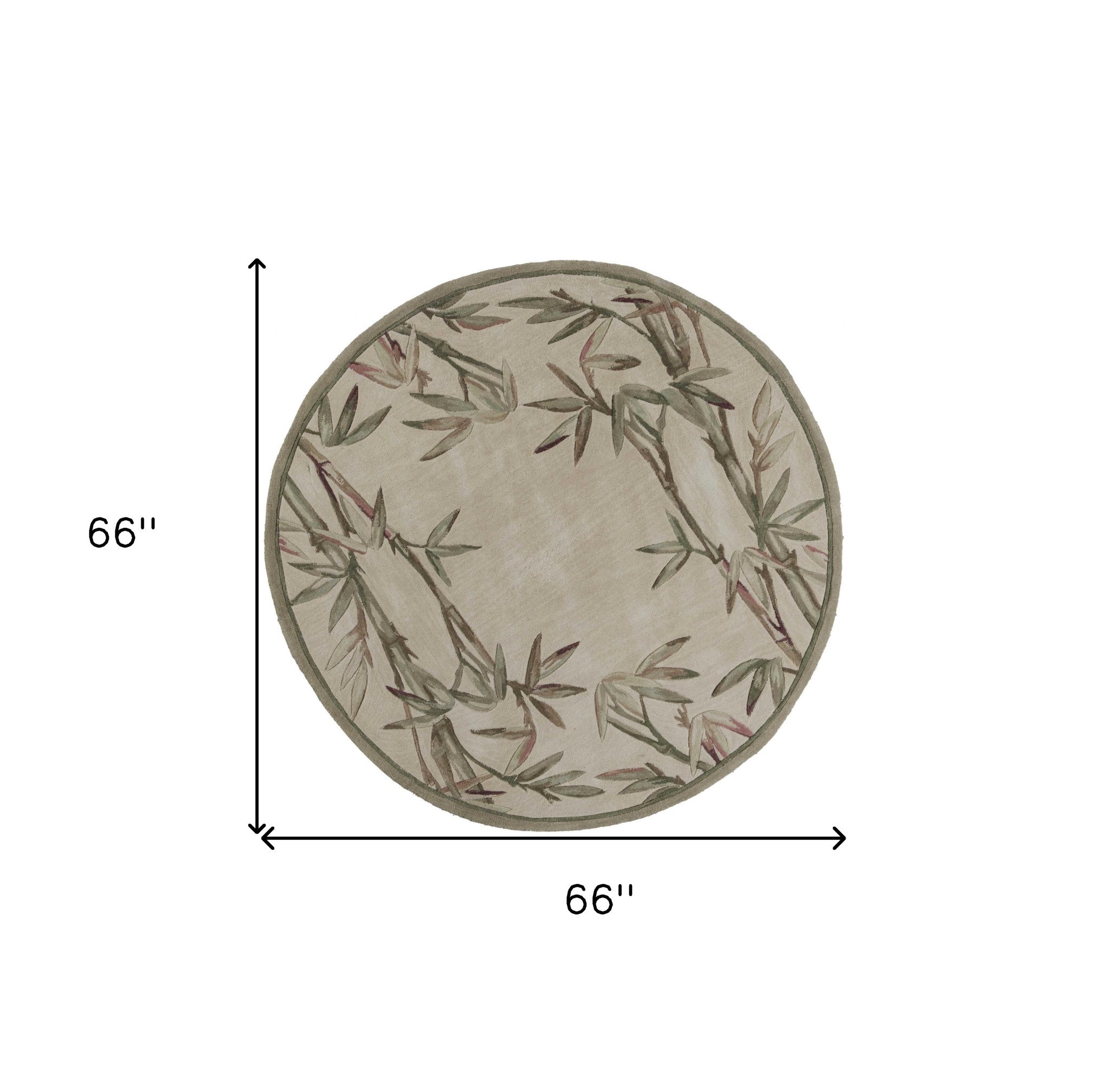 Exquisite Hand - Tufted Wool Area Rug with Floral Modern Design and Elegant Ivory Bamboo Border for Home Decor
