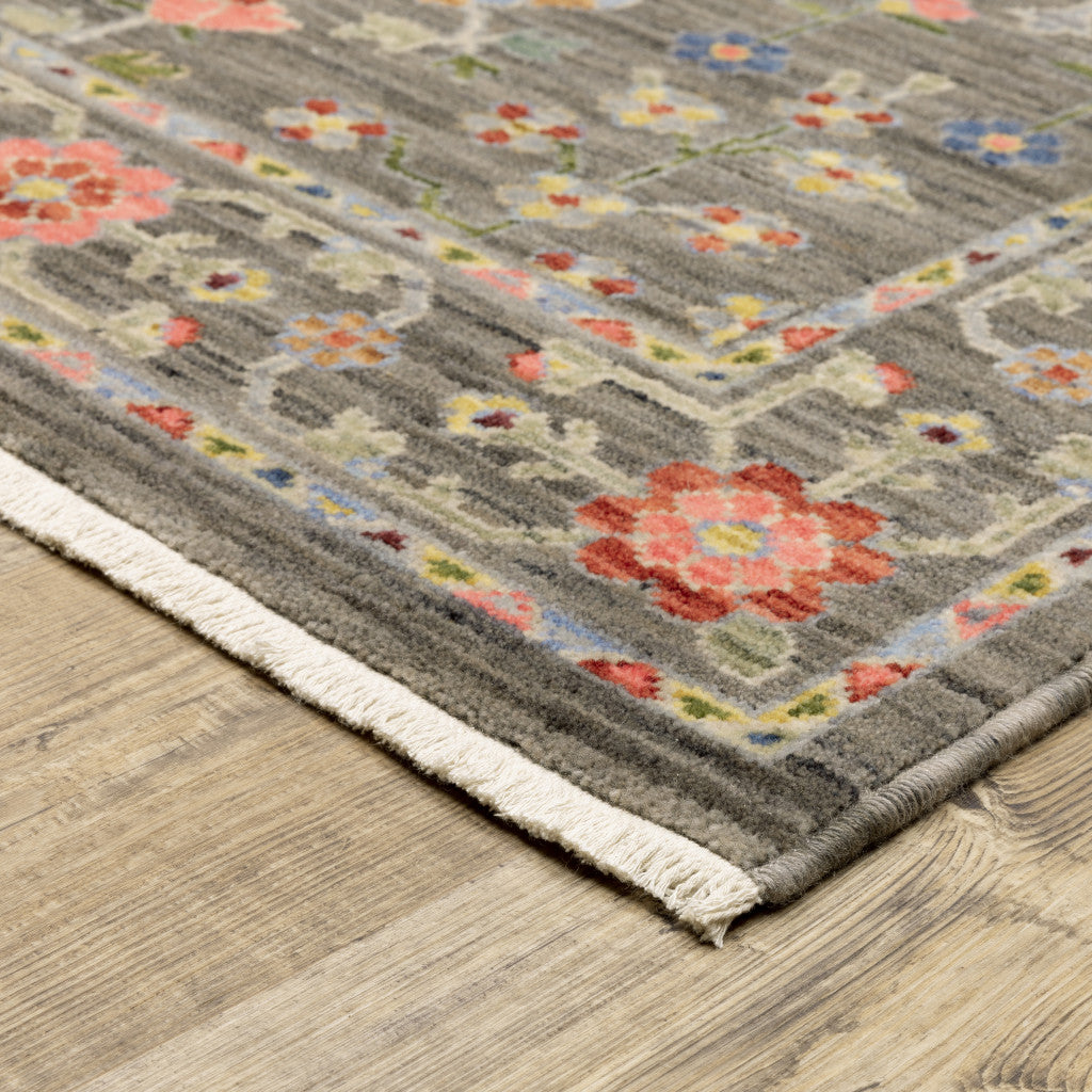 Stylish and Stain-Resistant Elegant Blue and Gray Oriental Power Loom Area Rug for Any Room Décor