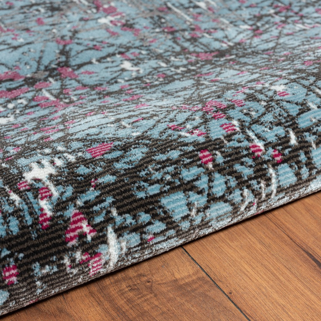 Durable and Stylish Blue Chaotic Strokes Area Rug for Modern Interiors