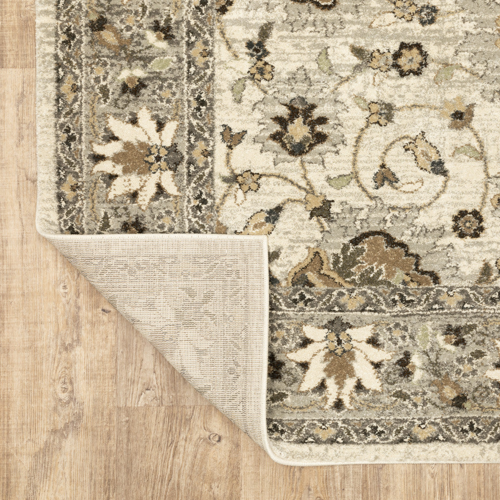 Exquisite Stain-Resistant Oriental-Style Runner Area Rug in Beige, Grey, Brown, and Charcoal for Any Indoor Space