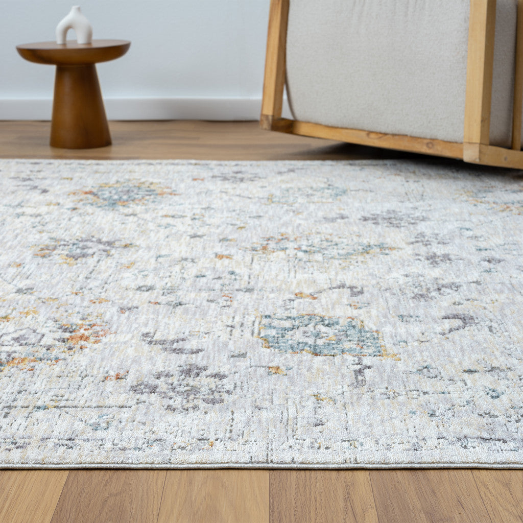 Elegant Ivory and Blue Floral Runner Rug for Stylish Walkways and Doorways