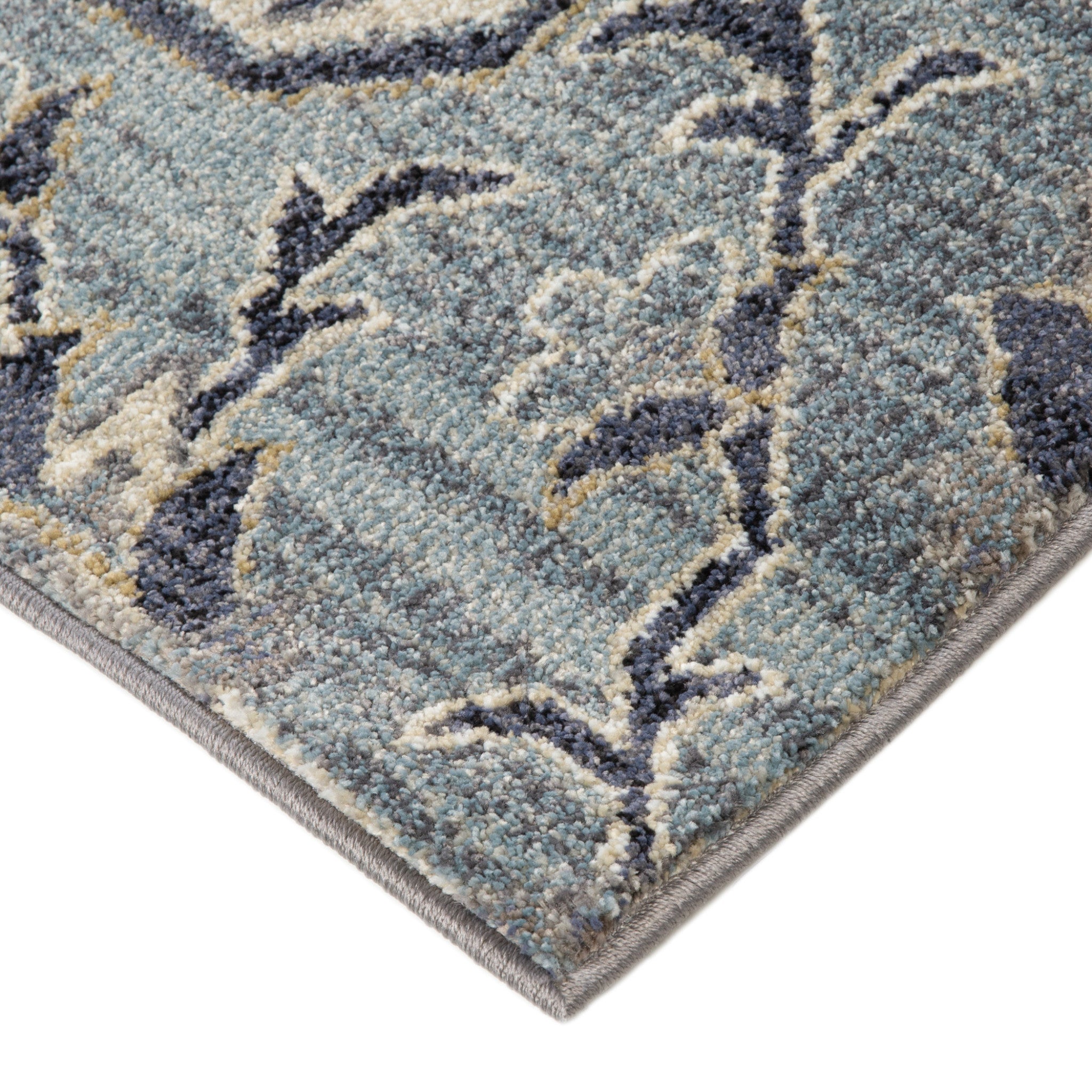 Stain-Resistant Elegant Floral Medallion Area Rug in Ivory, Gray, and Black for Home Decor