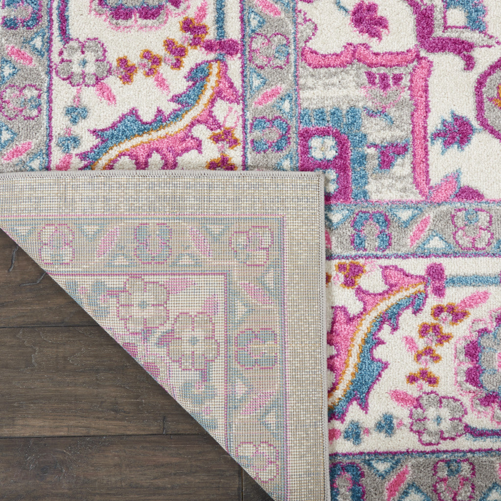 Timeless Elegance: Pink and Gray Power Loom Runner Rug for a Warm Space