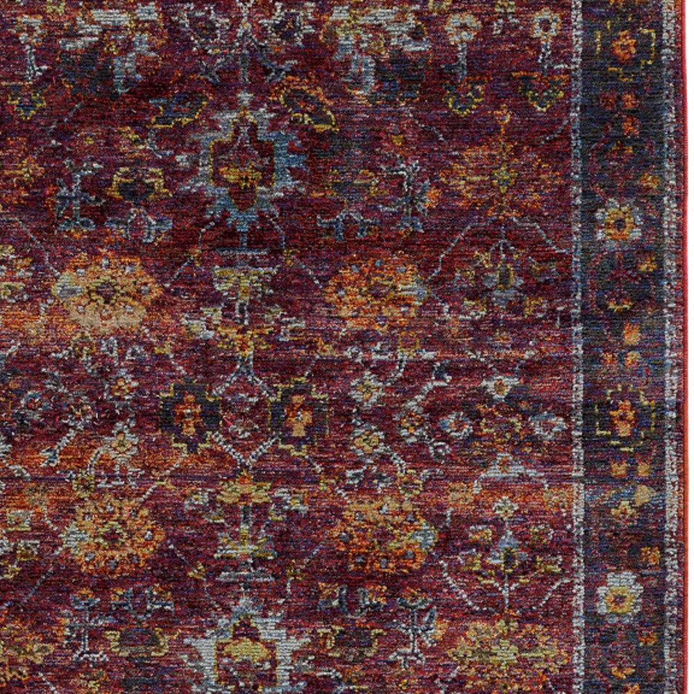 Exquisite Red and Purple Oriental Style Area Rug with Stain-Resistant Feature and Soft Texture for Fashionable Spaces