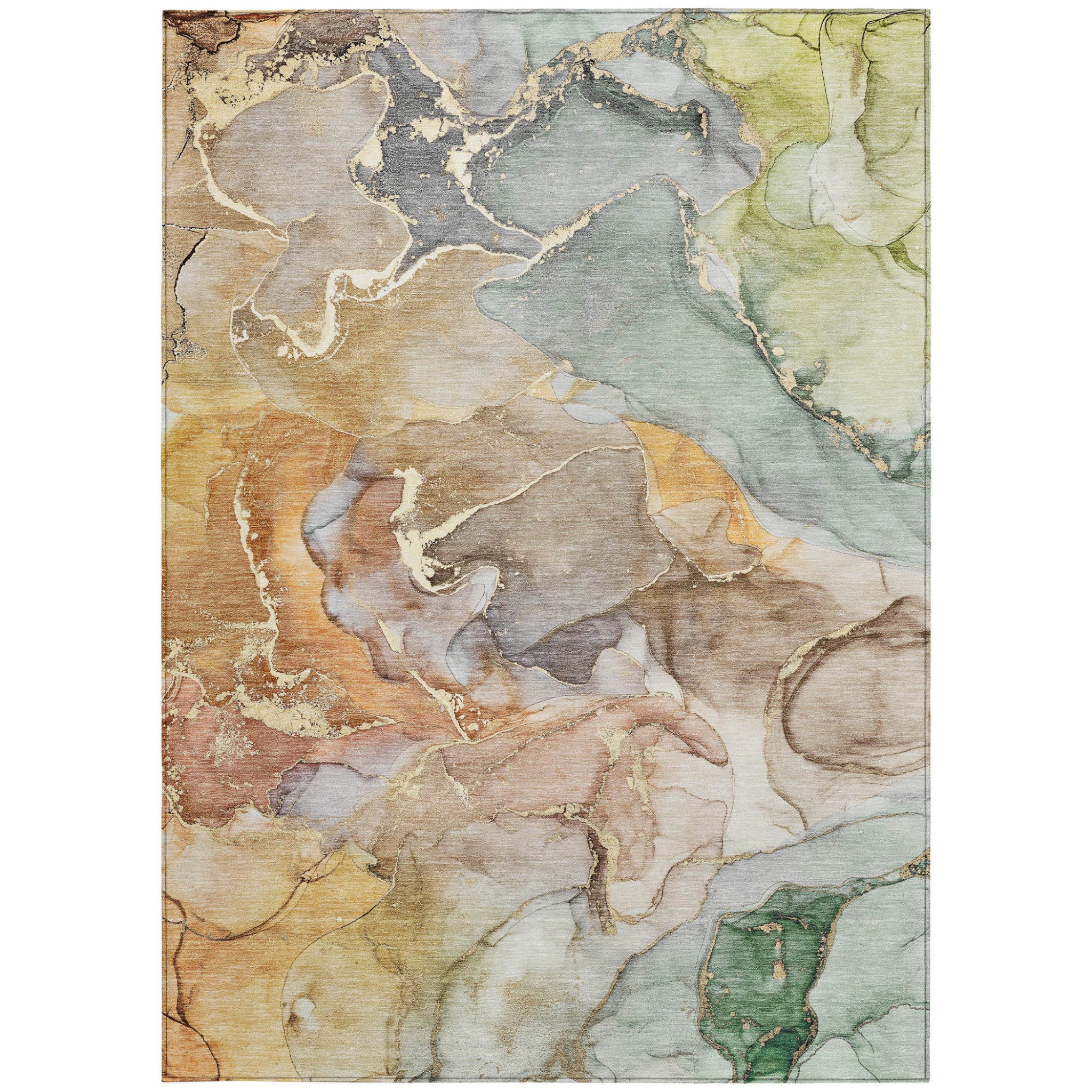 Stylish Blue Abstract Washable Non-Slip Outdoor Runner Rug for Any Space