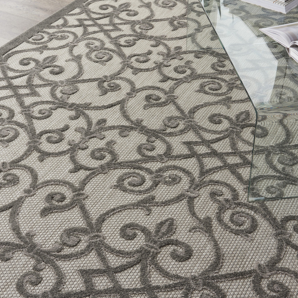 Stylish Green and Ivory Floral Outdoor Area Rug for a Charming Space