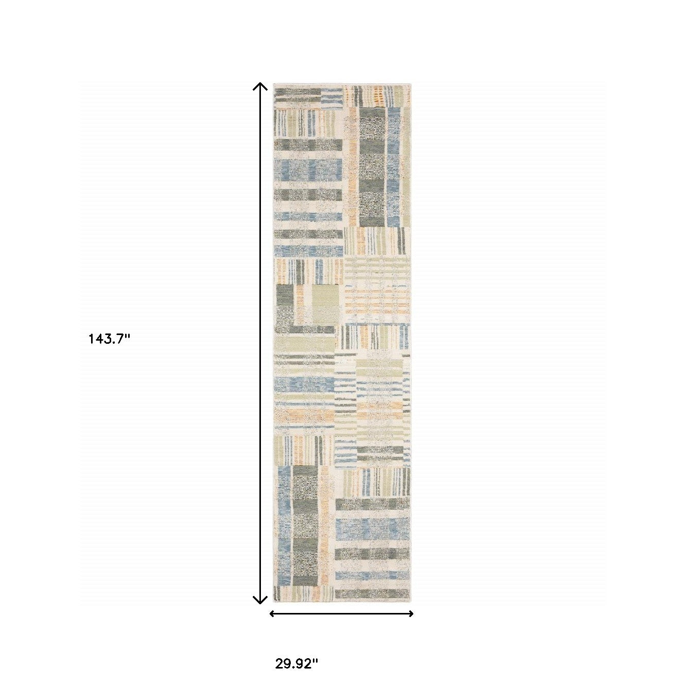 Stain-Resistant Blue Geometric Power Loom Area Rug - Ideal for Family Homes