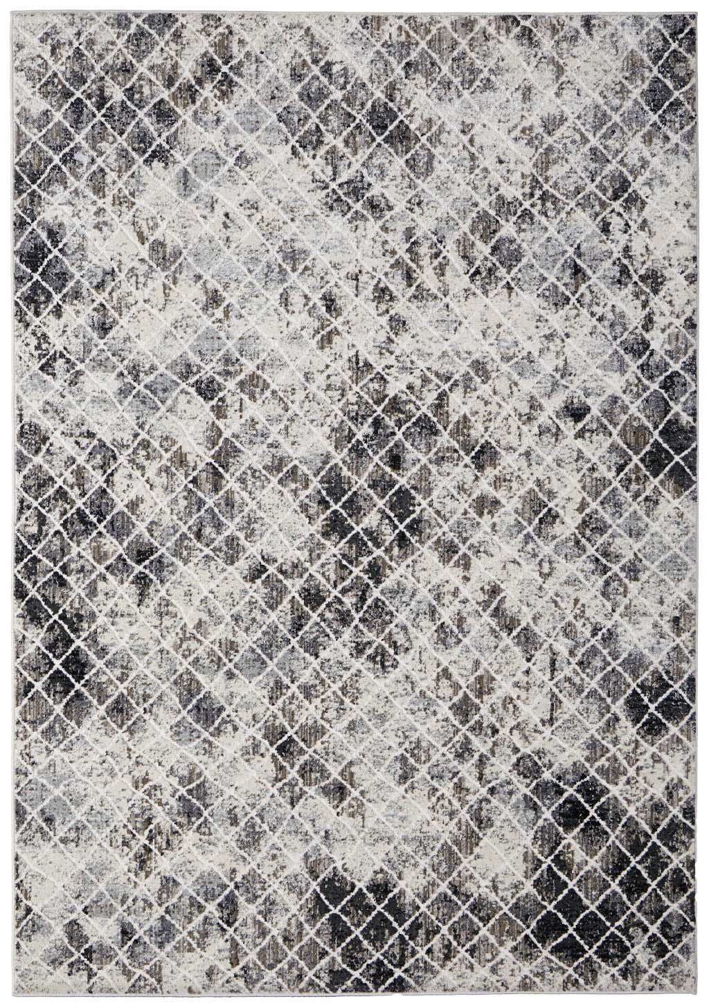 Stylish Stain-Resistant Geometric Power Loom Area Rug in Gray and Taupe for Home Warmth