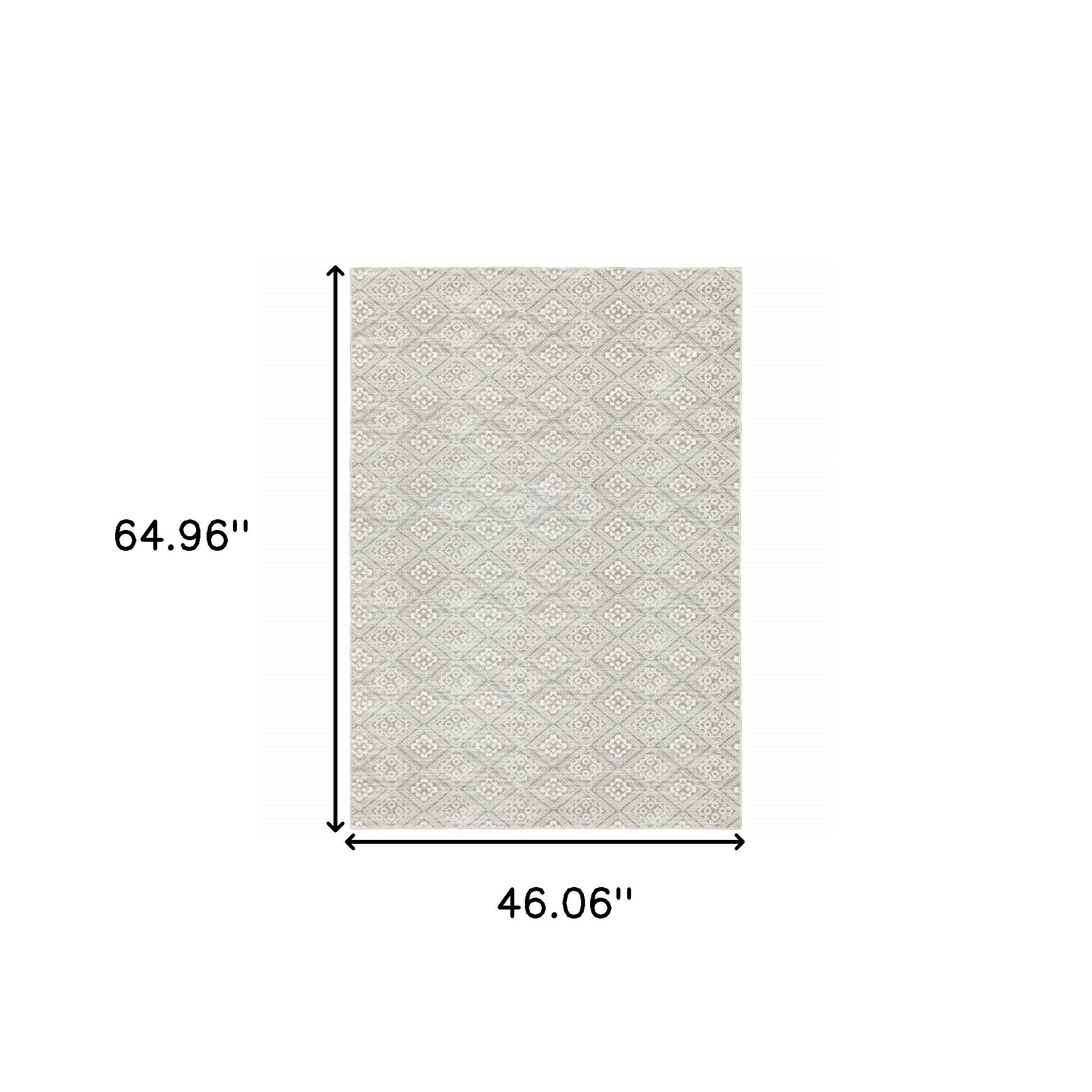 Stain-Resistant Geometric Area Rug in Grey with Cozy Texture, Ideal for Family Homes with Kids and Pets