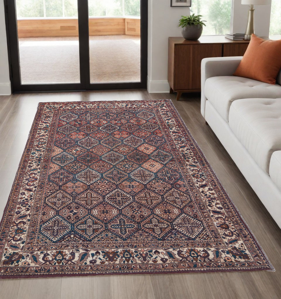 Elegant Brown, Red & Ivory Floral Power Loom Area Rug for Timeless Home Decor
