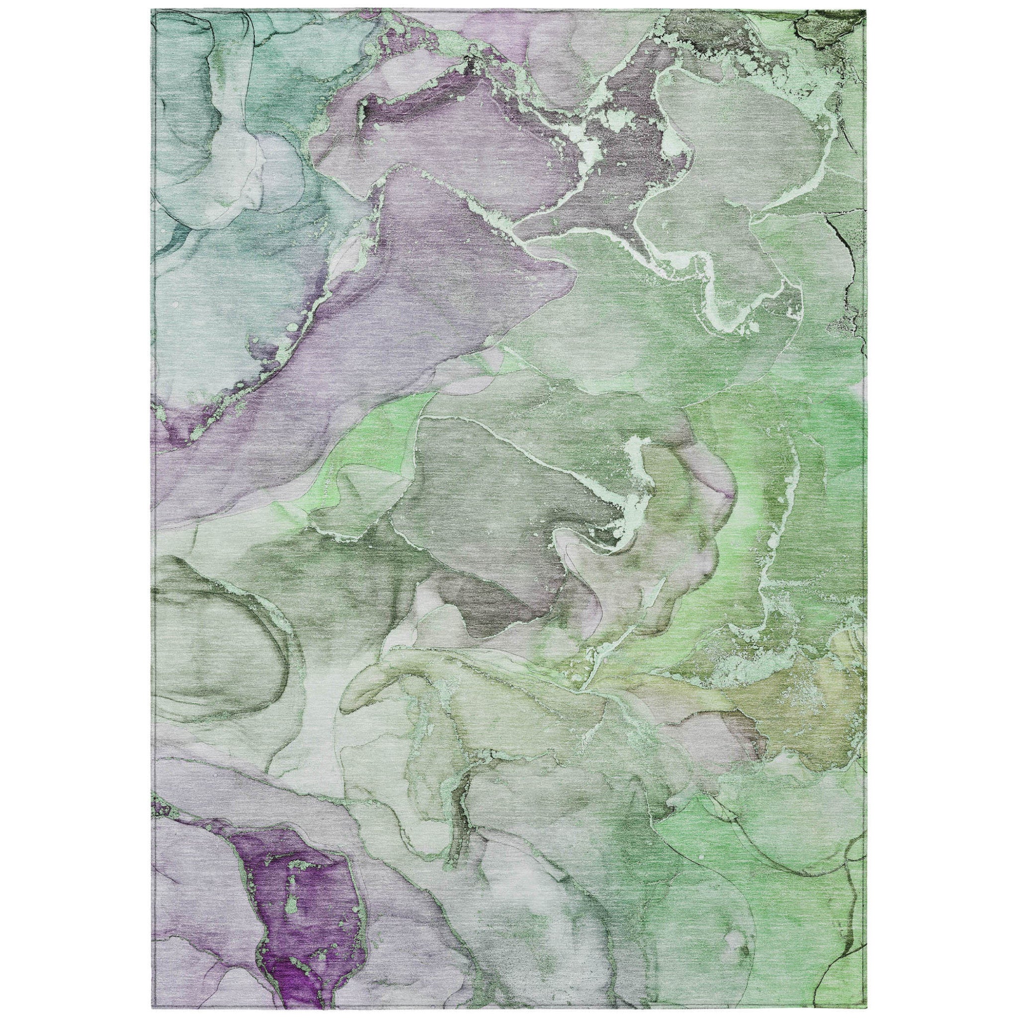 Stylish Blue Abstract Washable Non-Slip Outdoor Runner Rug for Any Space
