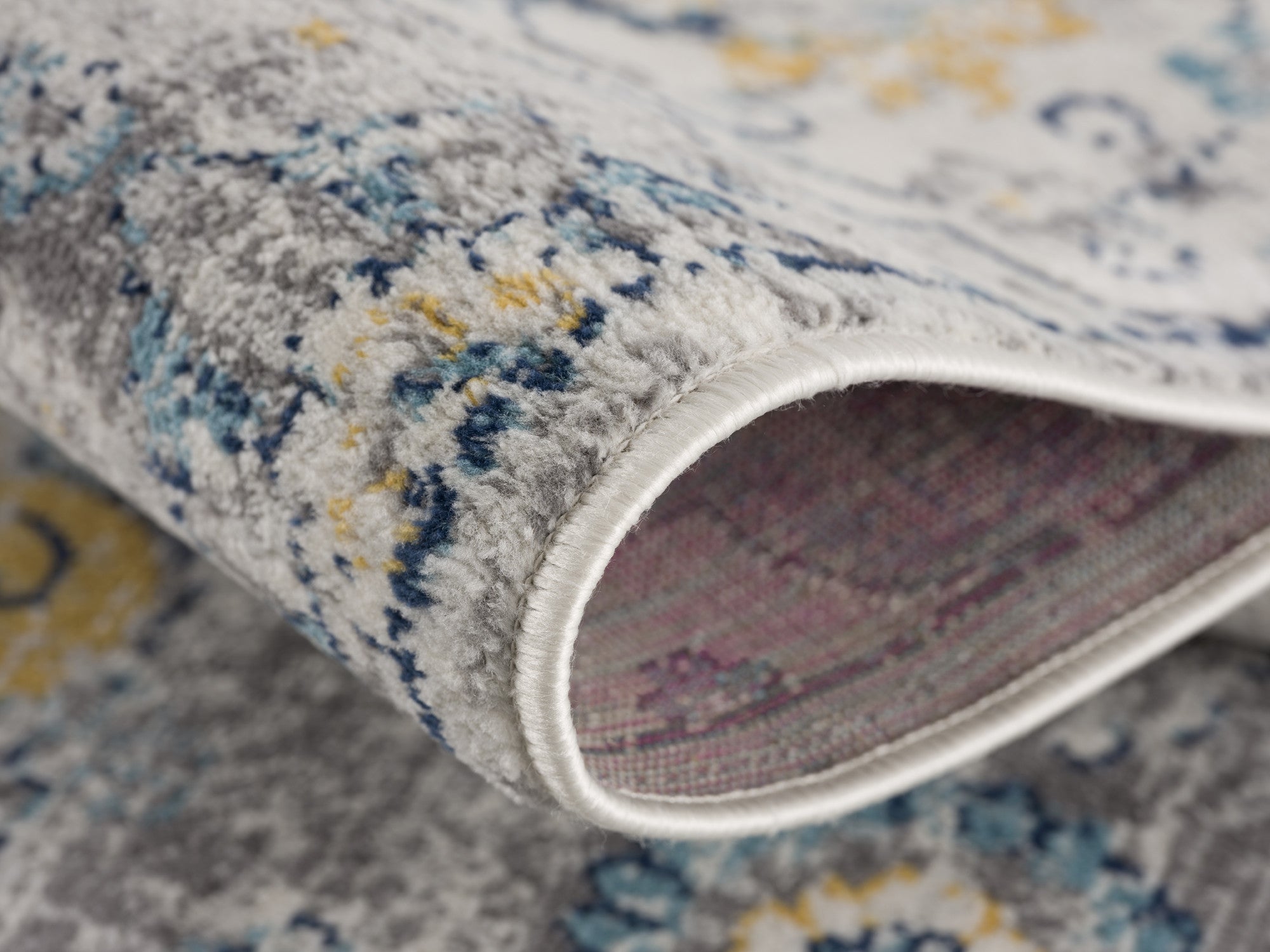 Stylish Blue and Yellow Floral Runner Rug to Gracefully Enliven Your Living Area