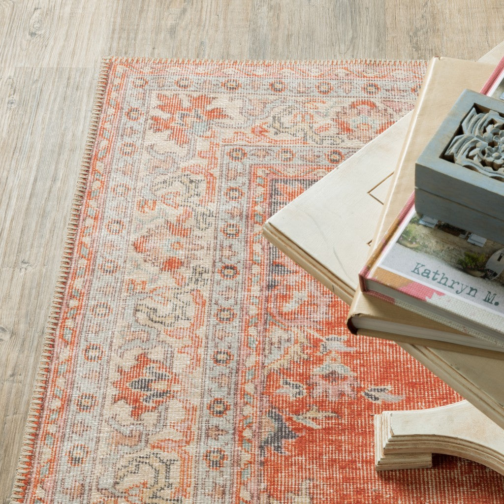 Exquisite Oriental-Style Red and Gray Power Loom Area Rug with Traditional Design, Soft Texture, High Durability, and Stain Resistance