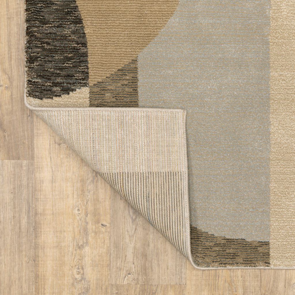 Stain-Resistant Geometric Area Rug in Stylish Brown & Ivory for Homes with Kids & Pets