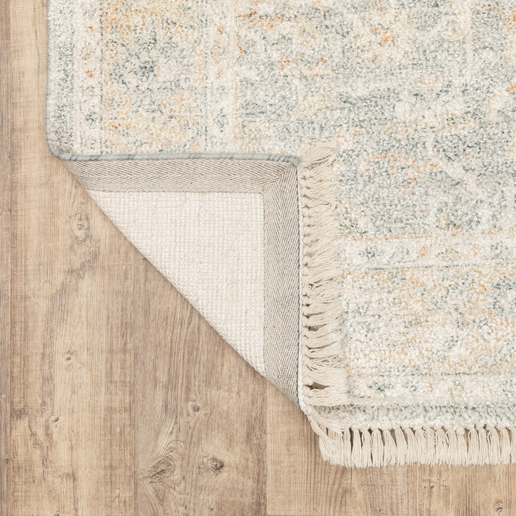 Exquisite Hand - Loomed Stain - Resistant Grey and Beige Oriental Indoor Area Rug with Timeless Design
