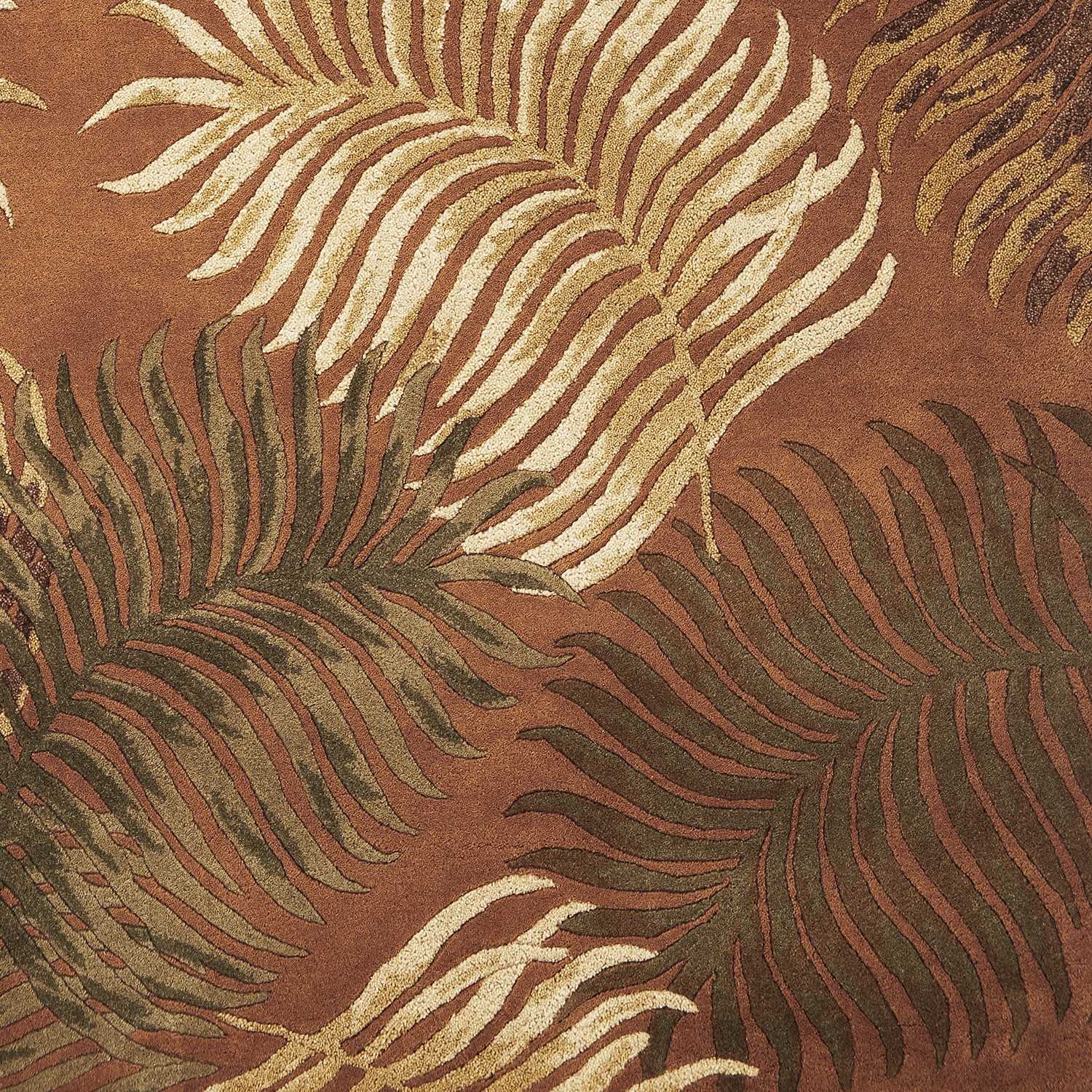 Luxury Hand-Tufted 8' Rust Round Wool Area Rug for Modern Home Decor from India