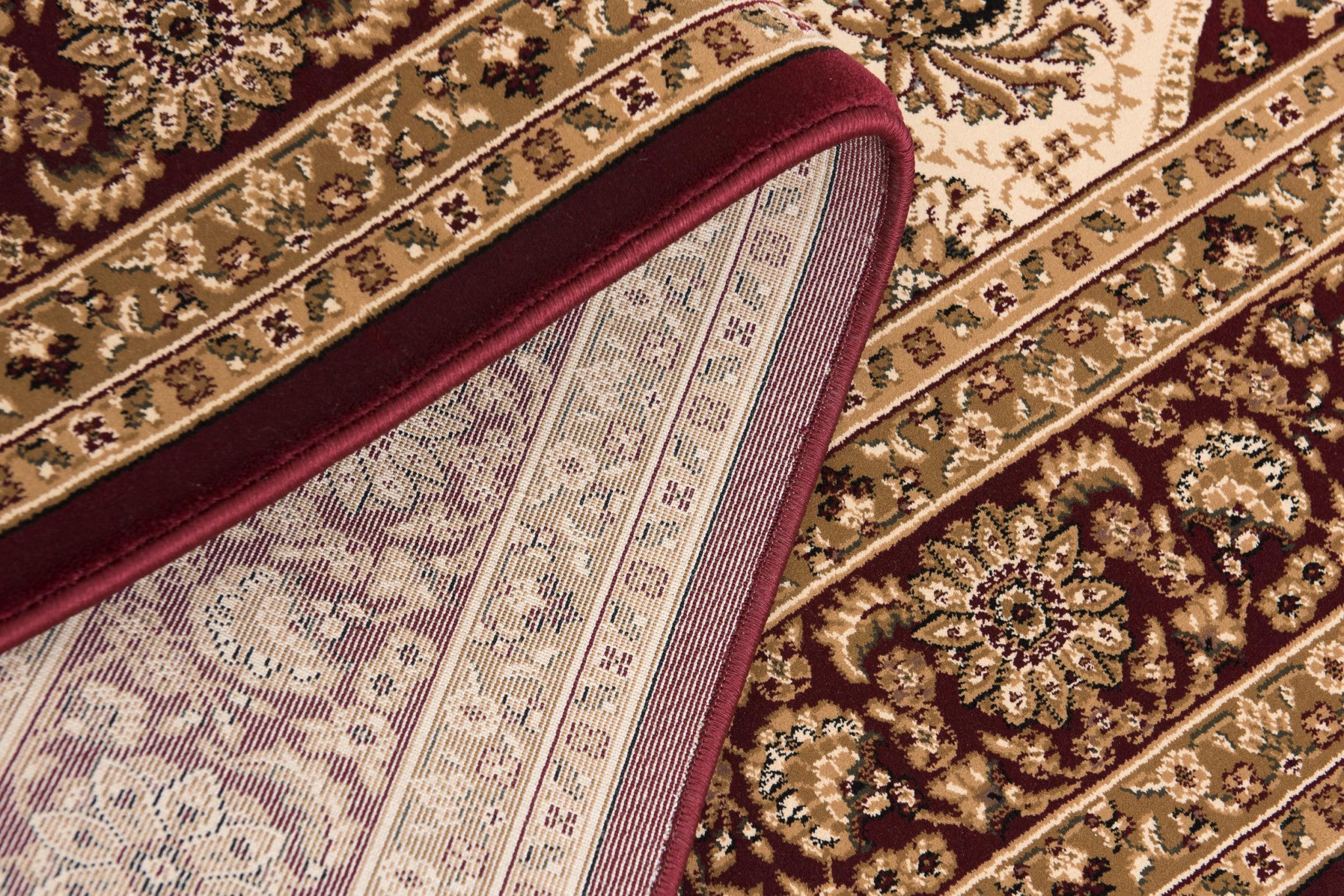 Stylish Red and Beige Oriental Power Loom Runner Rug for a Cozy Home