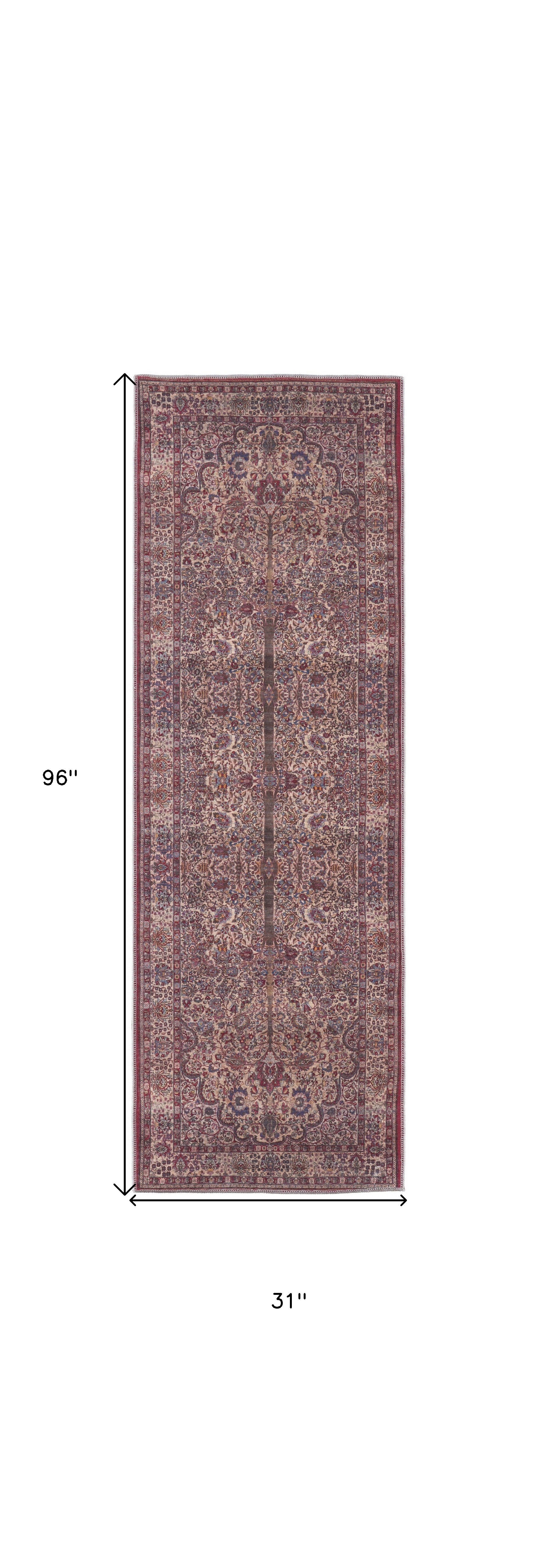 Stylish and Comfortable Floral Power Loom Area Rug with Red, Tan, and Pink Design for Elegant Home Decor