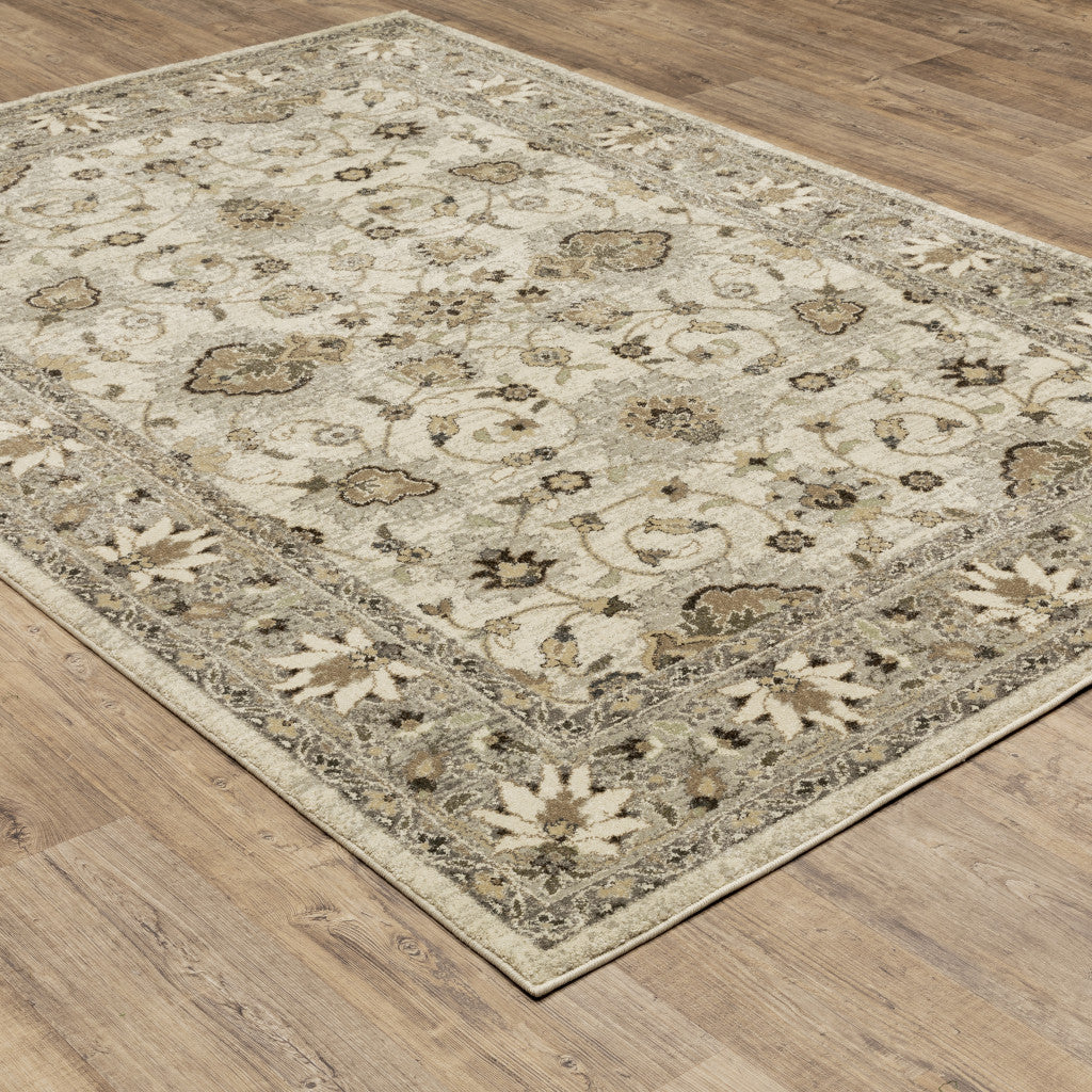 Exquisite Stain-Resistant Oriental-Style Runner Area Rug in Beige, Grey, Brown, and Charcoal for Any Indoor Space