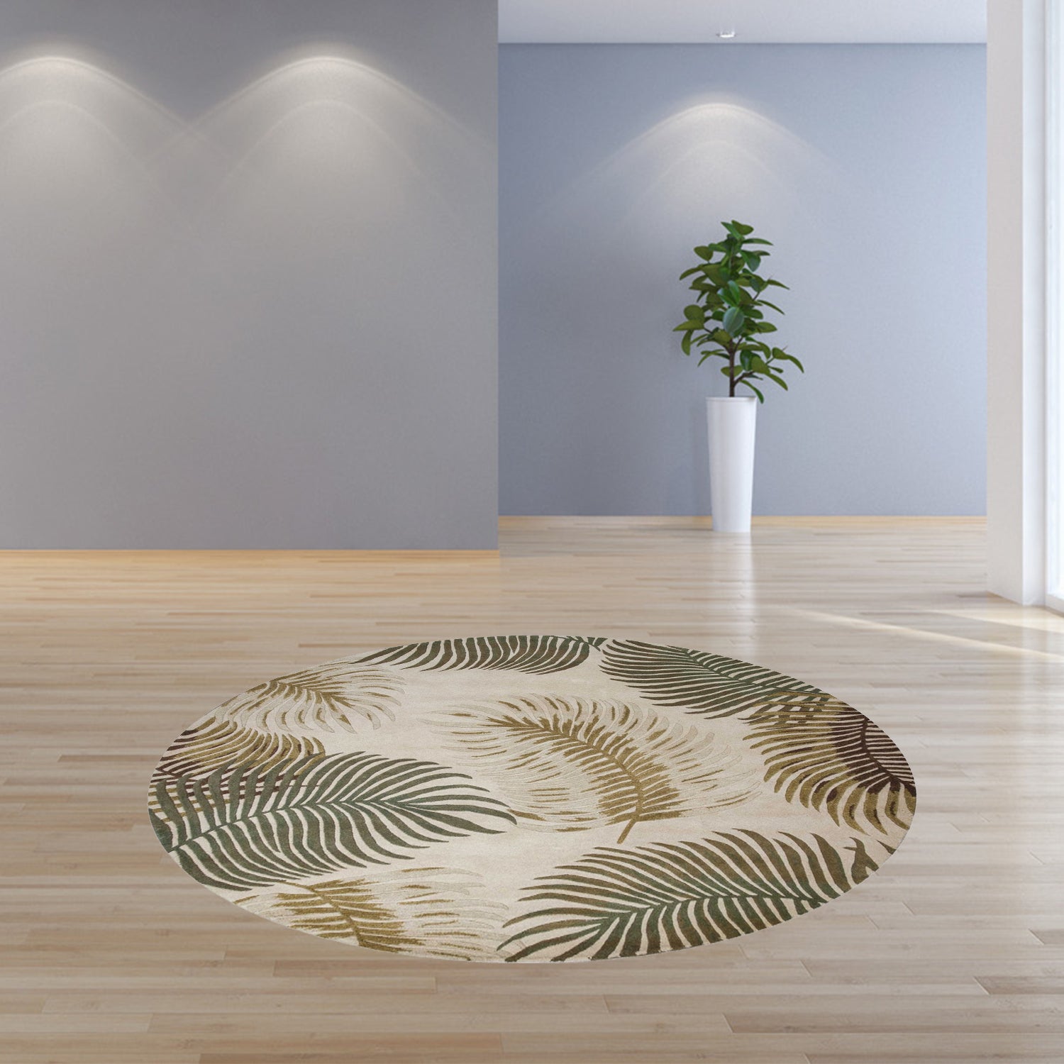Exquisite Hand-Tufted Wool Area Rug Featuring a Natural Fern Pattern to Effortlessly Enhance Your Home Decor