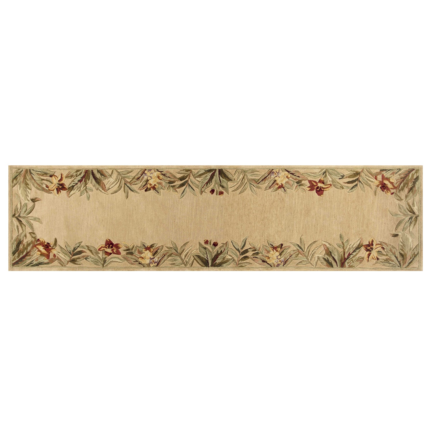 Exquisite Hand-Tufted Wool Elegant Ivory Rainforest Area Rug for Enhancing Modern Home Décor