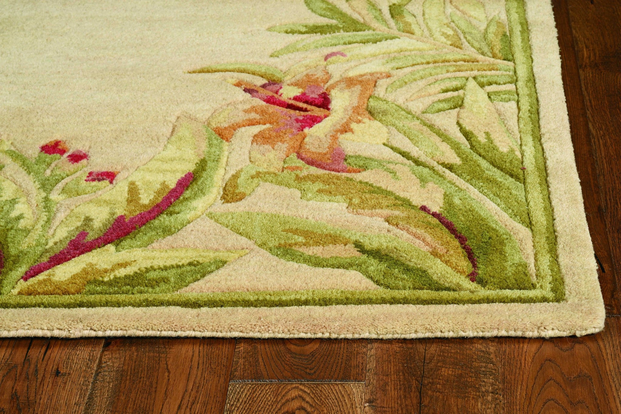 Exquisite Hand-Tufted Wool Elegant Ivory Rainforest Area Rug for Enhancing Modern Home Décor
