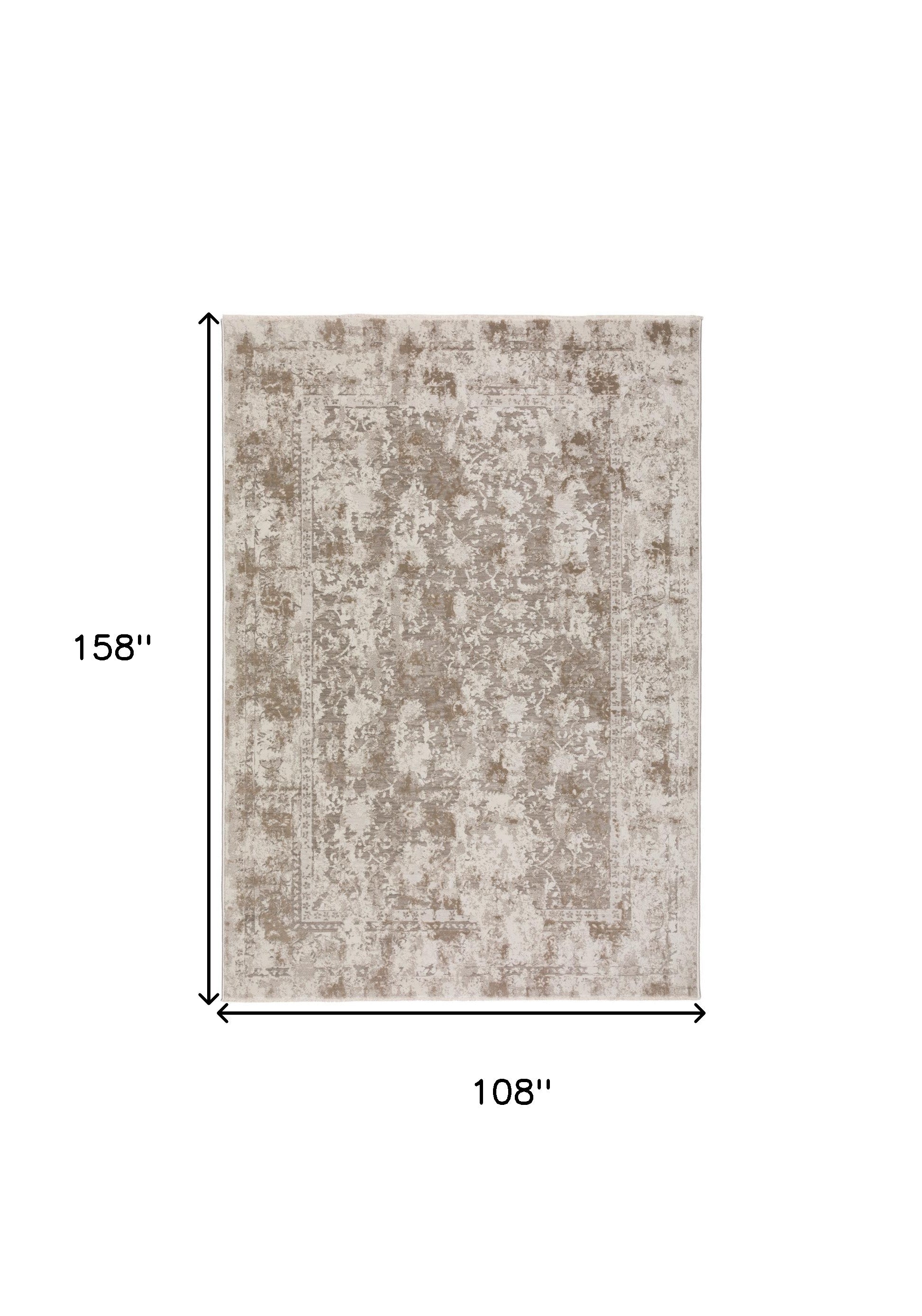 Timeless 9' x 13' Brown Oriental Fringed Area Rug for Stylish Interiors