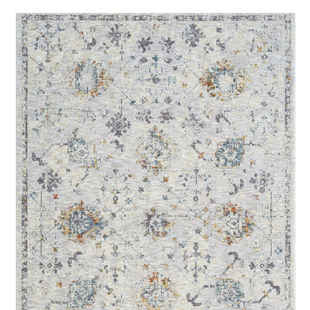 Elegant Ivory and Blue Floral Runner Rug for Stylish Walkways and Doorways
