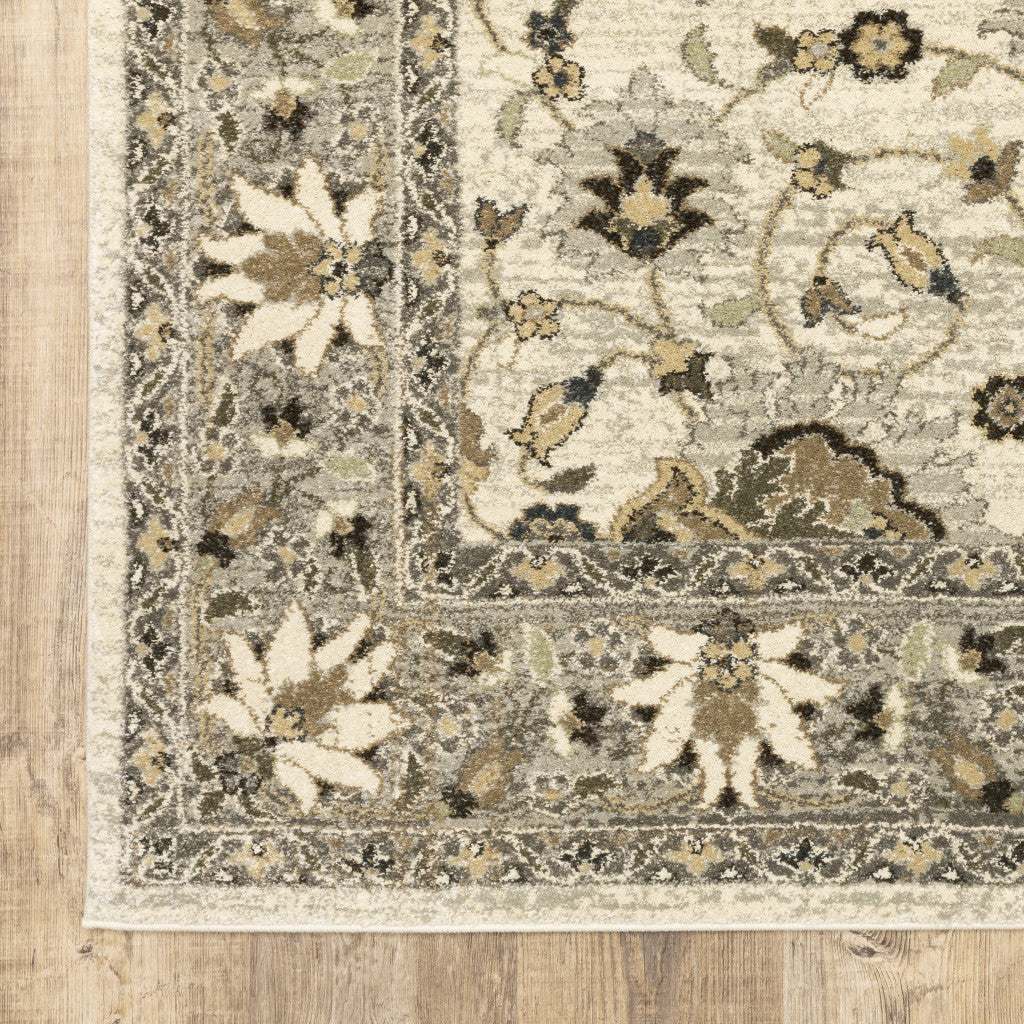 Exquisite Stain-Resistant Oriental-Style Runner Area Rug in Beige, Grey, Brown, and Charcoal for Any Indoor Space