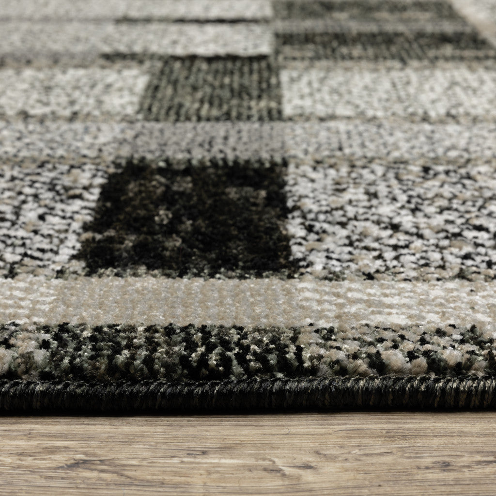 Stain-Resistant Blue Geometric Power Loom Area Rug - Ideal for Family Homes